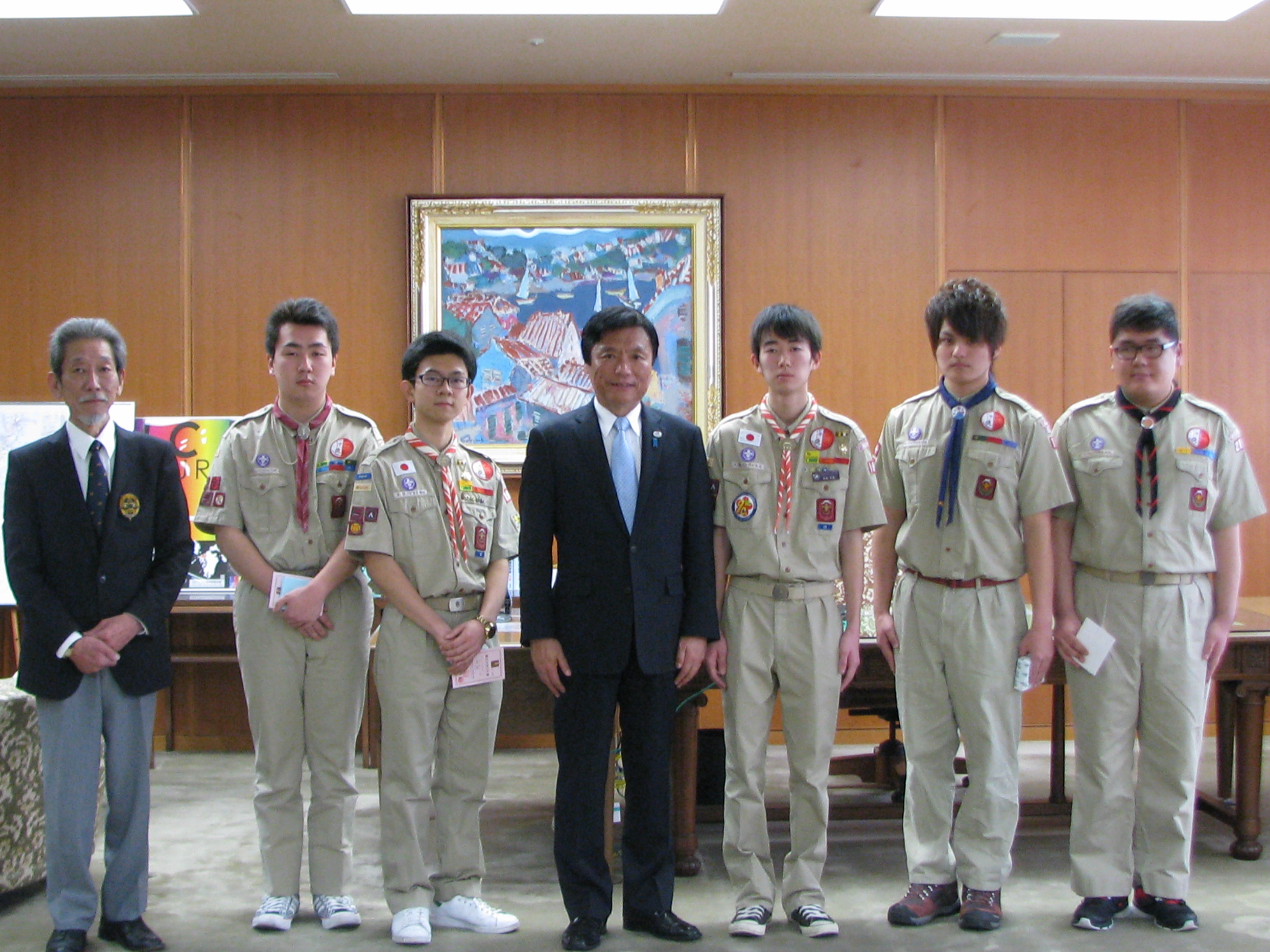 富士スカウトの連盟長表敬訪問が行われました 日本ボーイスカウト 福岡県連盟